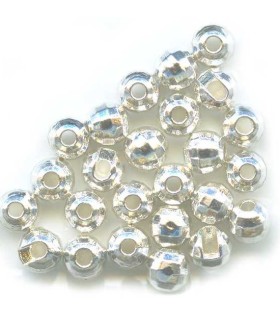 100 Billes tungstène fendu à facette Argent