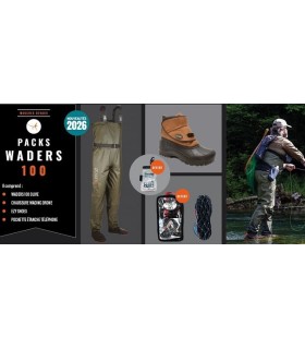 pack Waders Devaux 100 complet avec waders olive et chaussures Drone