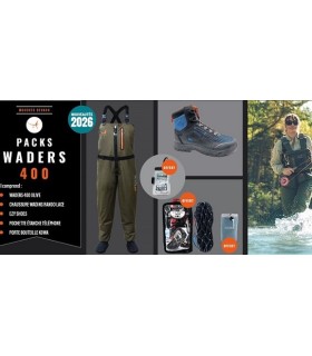 Pack Waders Devaux 400 avec waders olive et chaussures Rando Lace
