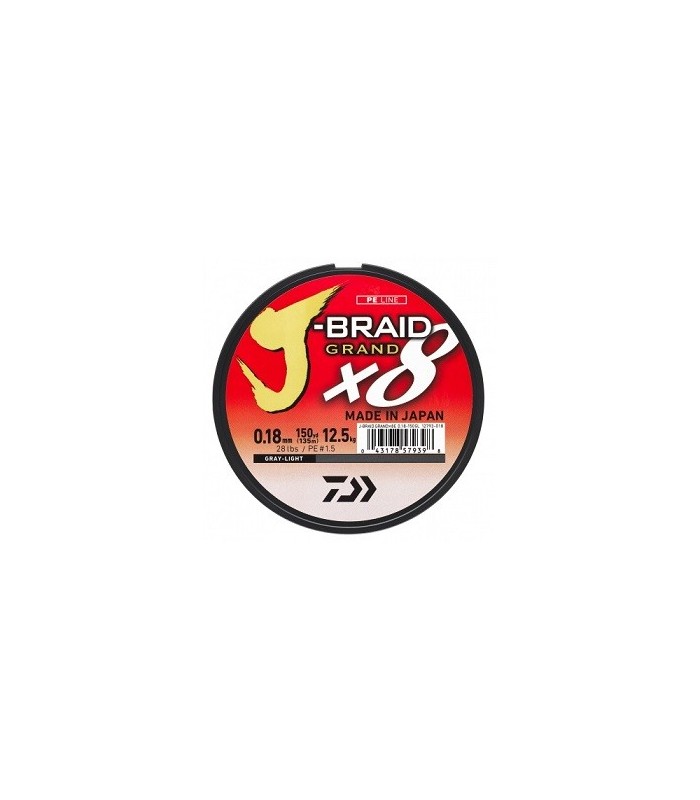 Tresse De Pêche Daiwa J-Braid Grand X8 - 8 Brins, 1500 M, PE.4, Diamètre 0,28 Mm, Résistance 26,5 Kg, Multicolore